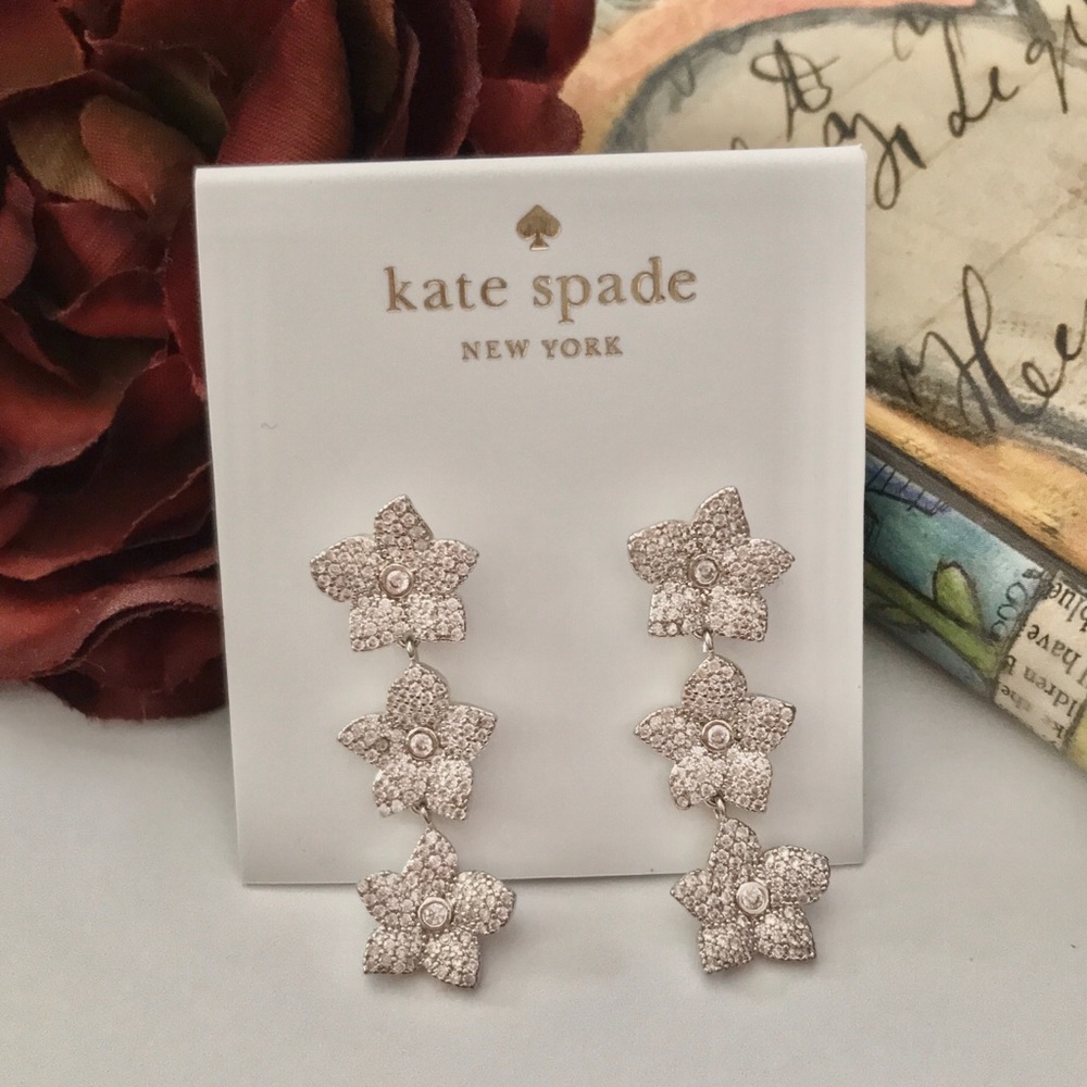 KATE SPADE • Blooming Pavè Linear Earrings - Picture 5 of 8